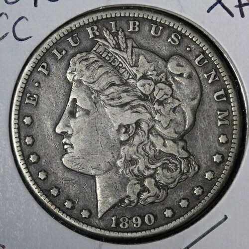 1890-CC モルガン銀貨 XF E377 QCFA