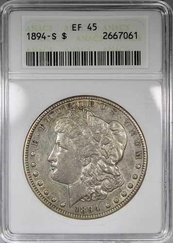 1894-S モルガン・ダラー ANACS XF45 ソープボックスホルダー 流通 主要日付 $1｜WORLD RESOURCE【QUEEN店】