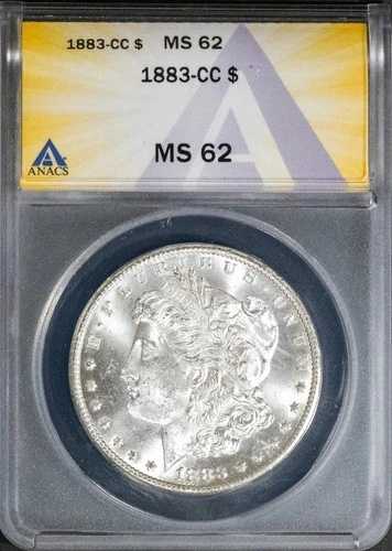 1883-CC 1ドル銀モルガンドル MS 62 ANACS # 7629059 + ボーナス