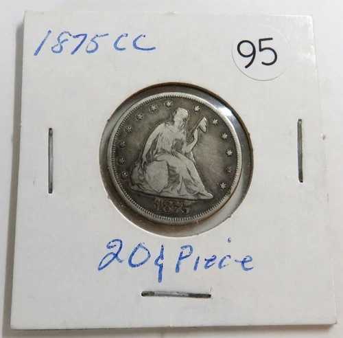 1875年CC 20セント硬貨 20セント 希少流通銀貨 フルデイト＆ミントマーク #95