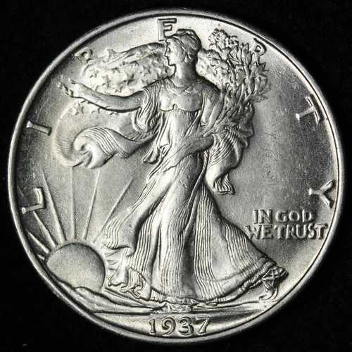 1937-S ウォーキング・リバティ シルバー ハーフドル BU *未流通* MS E372 ZWNNM｜WORLD RESOURCE【QUEEN店】