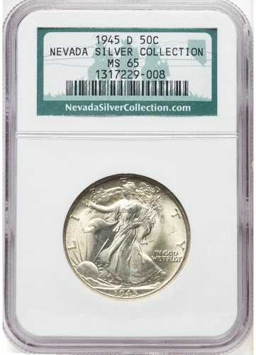 1945-D ウォーキング・リバティ ハーフダラー 50セント NGC MS65 デンバー US コイン｜WORLD RESOURCE【QUEEN店】