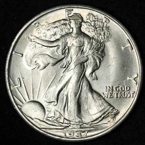 1937-S ウォーキング・リバティ シルバー ハーフドル GEM BU *未流通* MS E350 KEJT｜WORLD RESOURCE【QUEEN店】