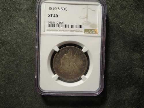 1870-S NGC XF 40 シーテッド・リバティ ハーフドル プレミアムコイン SLABZ｜WORLD RESOURCE【QUEEN店】