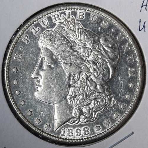 1898-S モルガン銀貨 AU+/UNC E395 KXMM