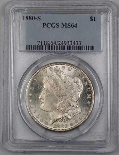 1880-S 米国モルガン銀貨 1ドル PCGS MS-64 BR2 Q