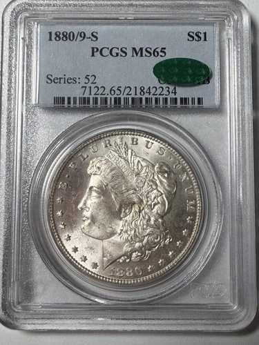 1880年 S モーガン銀貨 PCGS MS-65 CAC オーバーデイト