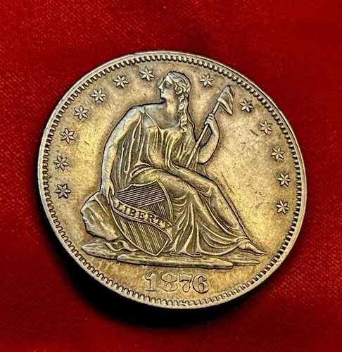 1876 P 着席自由の女神銀貨 50 セント ハーフ ドル ~ RPD/MPD!