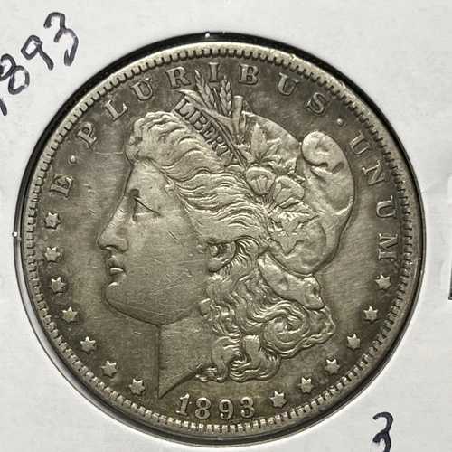 1893 年モーガン シルバー ドル、XF 詳細!
