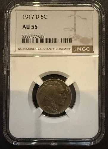 1917-D バッファローニッケル、AU55 NGC (11801)