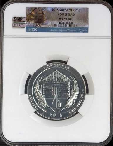 2015 ホームステッド 5 オンス クォーター NGC MS69 DPL MAC 最高級 & スポットレス。