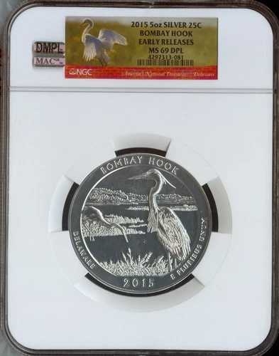 2015 ボンベイフック 5オンス クォーター NGC MS69 DPL MAC 最高級＆スポットレス