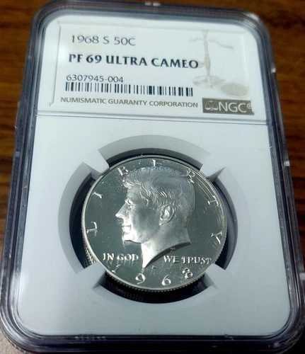 1968-S NGC PF69 ウルトラカメオ 50セント ケネディ ハーフダラー #945-004