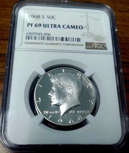1968-S NGC PF69 ウルトラカメオ 50セント ケネディ ハーフダラー #945-006