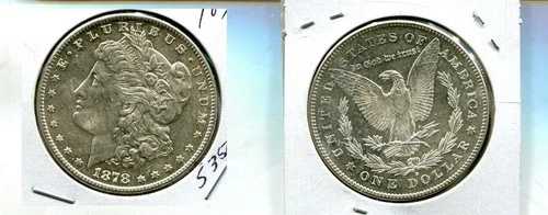 1878年 S モーガン シルバー ドル CH BU DMPL 5350T