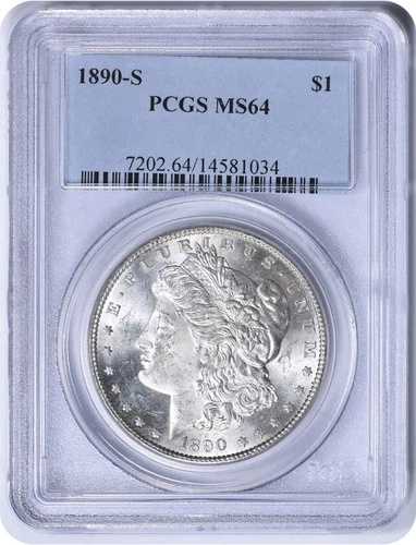 1890-S モルガン銀貨 MS64 PCGS