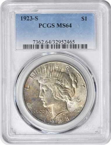1923-S ピースシルバードル MS64 PCGS