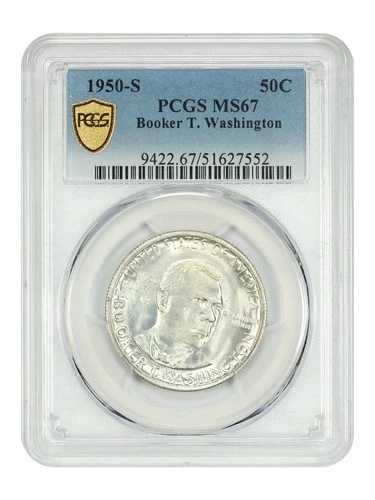 1950-S 50セント ブッカー・T・ワシントン PCGS MS67 - クラシックシルバー記念品