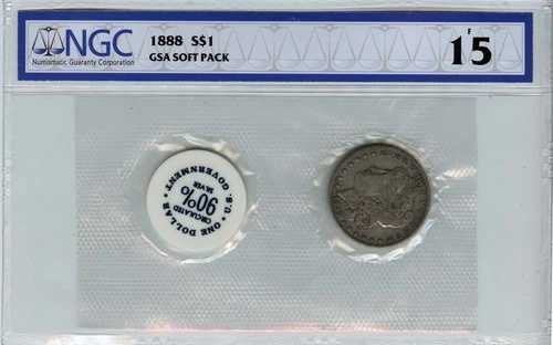 1888年 モルガン・ダラー GSA ソフトパック S$1 NGC F15