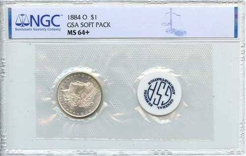 1884 O モルガン ダラー GSA ソフトパック S$1 NGC MS64+