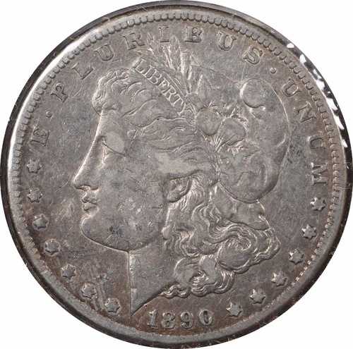 1890-CC モルガン シルバー ダラー テールバー VF 未認定 #214