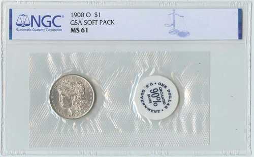 1900-O モルガン・ダラー GSA ソフトパック S$1 NGC MS61