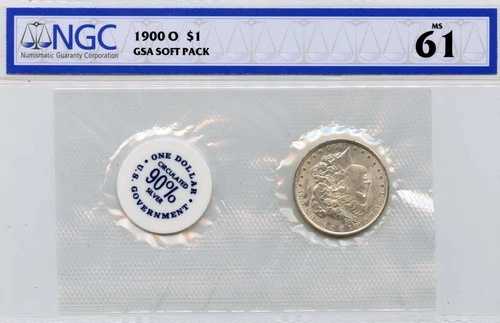 1900-O モルガン・ダラー GSA ソフトパック S$1 NGC MS61