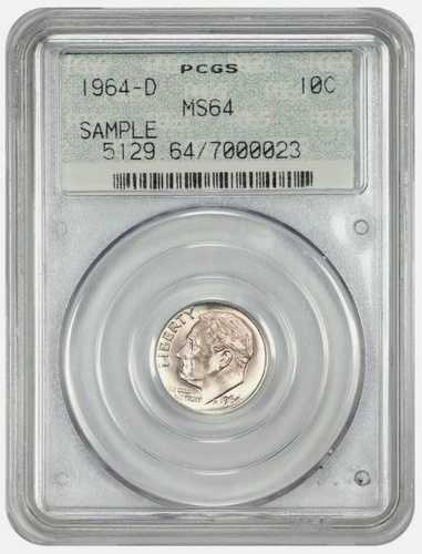 1964-D ドイリー・オグ・サンプル 10セント PCGS MS 64