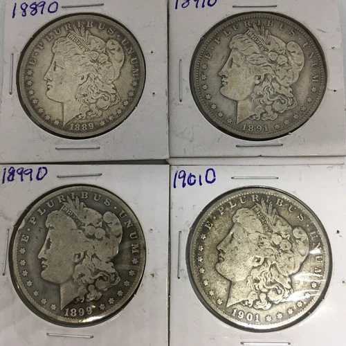 1889 O 1891 O 1899 O 1901 O AU モルガン シルバー ドル 1 ドル コイン ニューオーリンズ