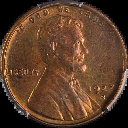 1927-S リンカーン セント PCGS MS63 RB 素晴らしい外観 良好な打刻