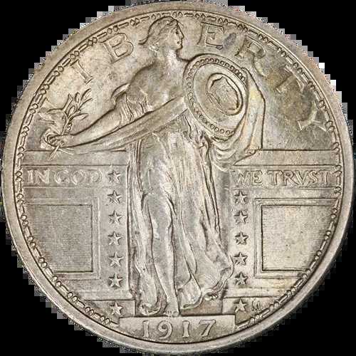 1917-P タイプ1 スタンディングリバティクォーター フルヘッドチョイス BU 素晴らしい外観 109,505円