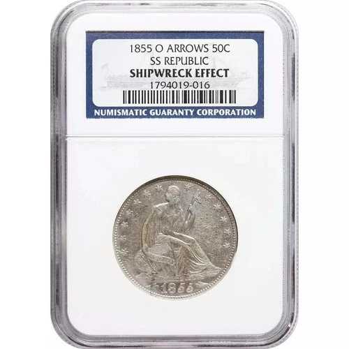 1855-O リバティ号 SS リパブリック号 難破船エフェクト ブックレット付き NGC