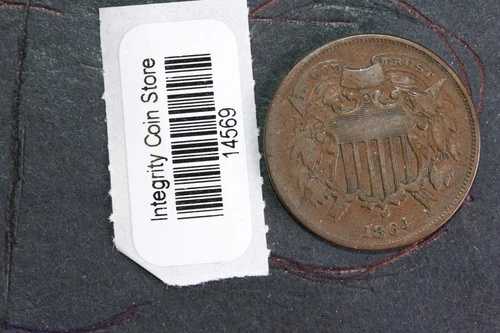 1864年製2セント硬貨。「小さなモットー」、お手頃価格のコレクターズコイン、店舗番号14569｜WORLD RESOURCE【QUEEN店】