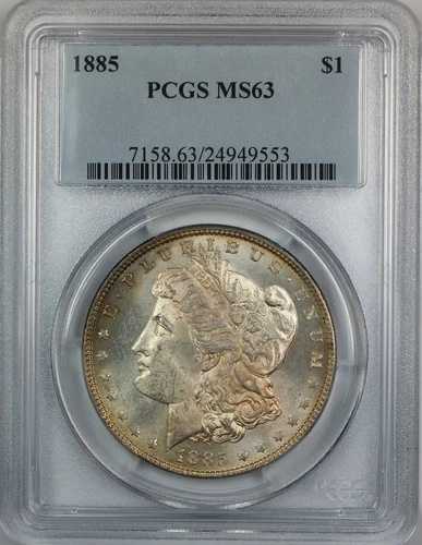 1885年モルガン銀貨、PCGS MS-63、トーン、JT｜WORLD RESOURCE【QUEEN店】