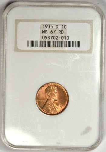 1935-D リンカーン セント ~ NGC MS67 RD ~ 古いホルダーに入った美しい赤!|WORLD RESOURCE【QUEEN店】