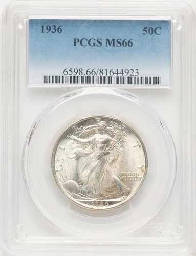 1936年 ウォーキング リバティ 50セント "PCGS MS66" 素晴らしい色、美しくゴージャスなハイポイント?|WORLD RESOURCE【QUEEN店】