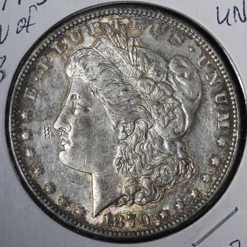 1879-S 78 モルガン銀貨 AU+/UNC PL 裏面 E333 WRNAN