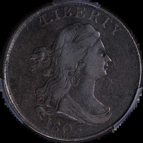 1805年製 ハーフセント ラージ5、ステム PCGS XF 詳細 C-4 R.2 良好な外観