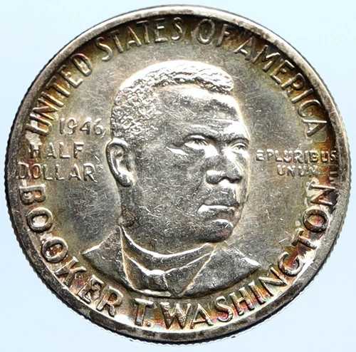 1946年 P・ブッカー・T・ワシントン記念銀貨 50セント ハーフドル硬貨 i96839