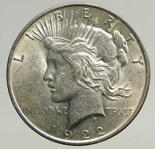 1922年米国アンティークシルバーピースドルコイン（自由と鷲の紋章付き）i93635
