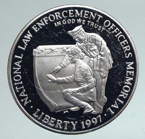 1997年 アメリカ アメリカ合衆国 名誉法執行機関保護プルーフ シルバー $ コイン i90948