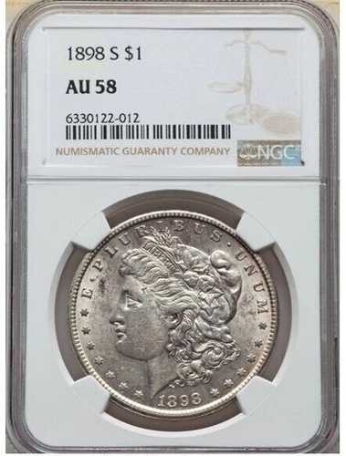1898-S モルガン ドル NGC AU 58
