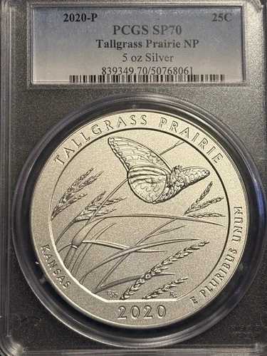 2020-P 5オンス アメリカ ザ ビューティフル トールグラス プレーリー NP PCGS SP 70 *334 POP