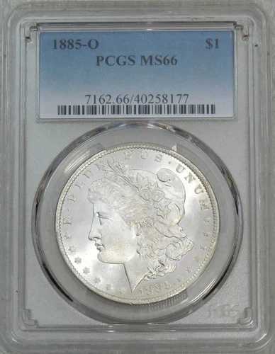1885-O モルガン銀貨 PCGS MS66 フロスティホワイト プレミアム品質美品 #P129A
