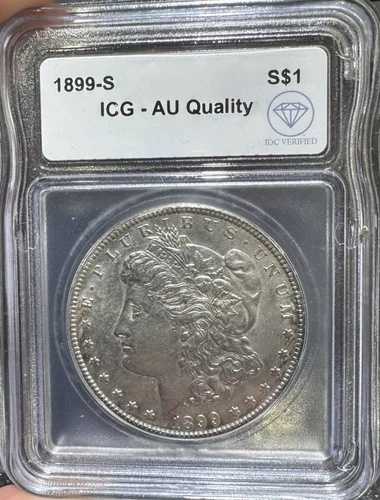 1899年 S モルガン銀貨 ICG AU 品質 IDC 検証済み