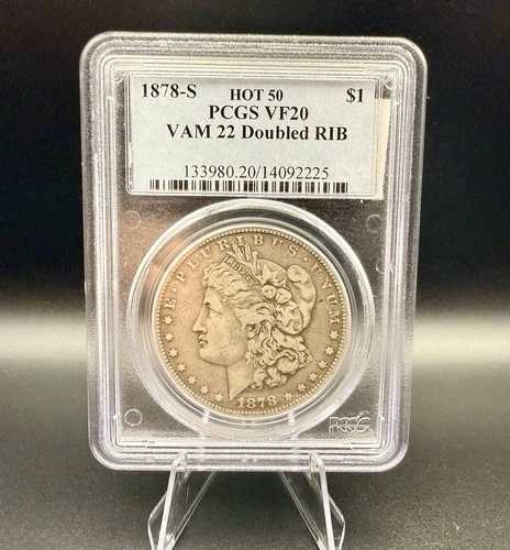 1878S VAM 22 ダブルリブ モルガン ? PCGS VF20 HOT 50 ヴァリエーション ? 希少なアトリビューション