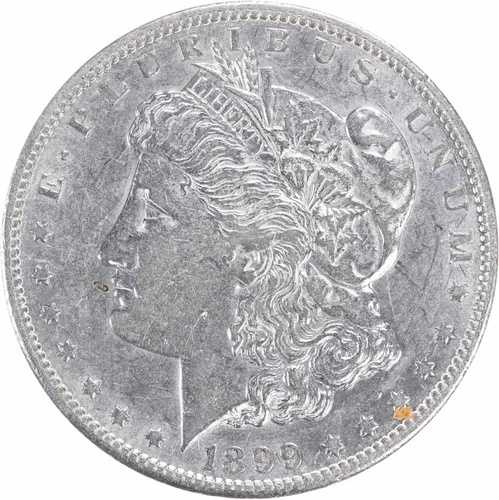 1899-S モルガン銀貨 AU 未認定 #1047