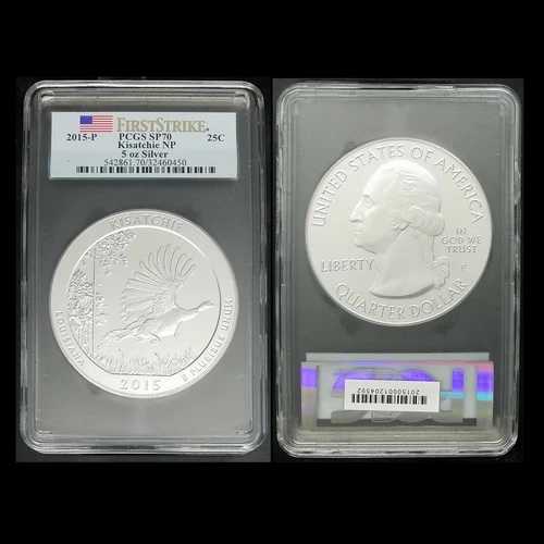 2015-P ファーストストライク PCGS SP70 25C キサッチー ルイジアナ NP 5オンス シルバー