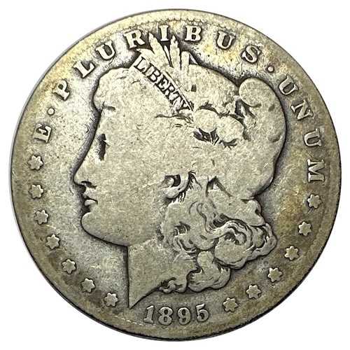 1895-S 米国銀貨 モルガン 1ドル - 問題なし/ほぼ美品 - 準キー日付