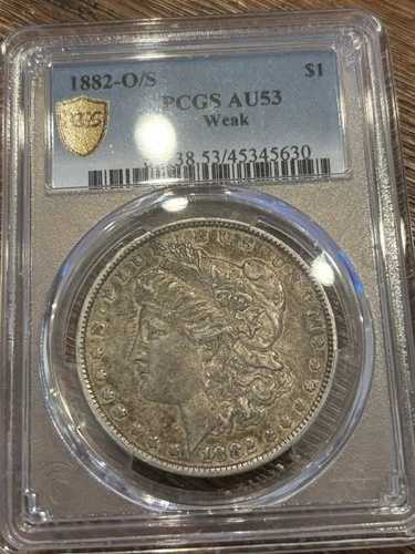 1882年製モルガン銀貨 ? PCGS AU53 (弱い) ? 人気のオーバーミント